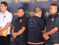 Kapolres Labuhanbatu Pimpin Konferensi Pers Kasus Penggelapan Rp740.847.748 Dana APBDes 2021 – 2022.