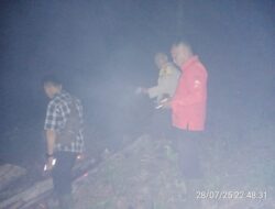 Polsek Kualuh Hulu Cek Titik Api, Lahan Warga Terbakar di Bandar Lama Labura