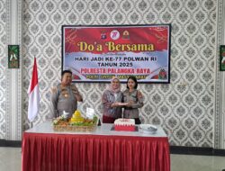 Peringati Hari Jadi ke-77, Polwan Polresta Palangka Raya Menggelar Do’a Bersama