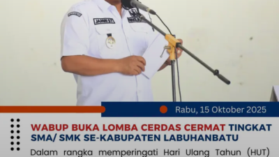 WABUB BUKA LOMBA CERDAS CERMAT TINGKAT SMA/SMK SE-KABUPATEN LABUHANBATU