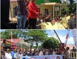 Massa Gerakan Keadilan Nias Aksi Damai di Polres Nias Desak Tuntaskan Kasus Agnis Jance Zebua