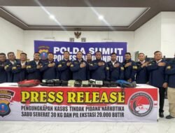 Press Release Polres Labuhanbatu : 30 Kg Sabu Dan 20 Ribu Ekstasi Diamankan Dari Mobil Xpander